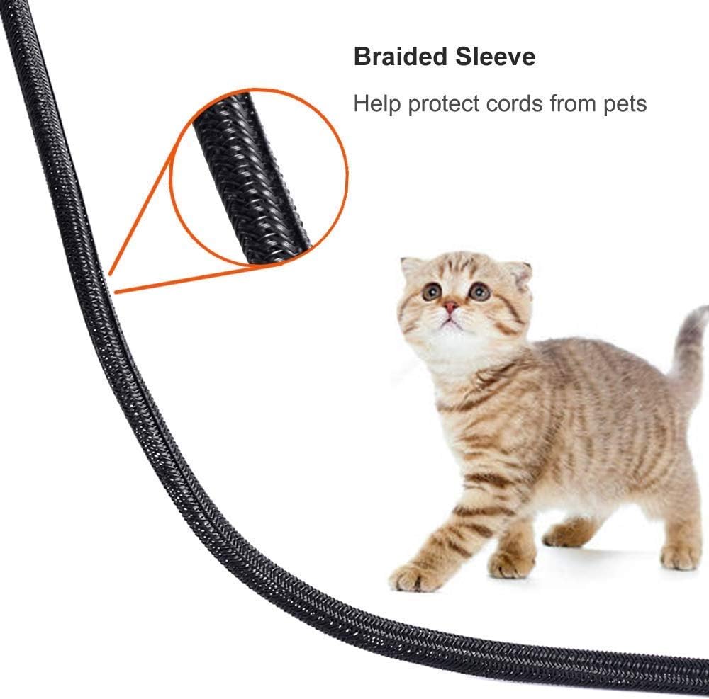 ZhiYo 20ft - 1 inch Cable Sleeve, Cord Wrap Wire Protector Tubing for Pets, PC Cable Wrap, Computer Cable Management Sleeve - Black