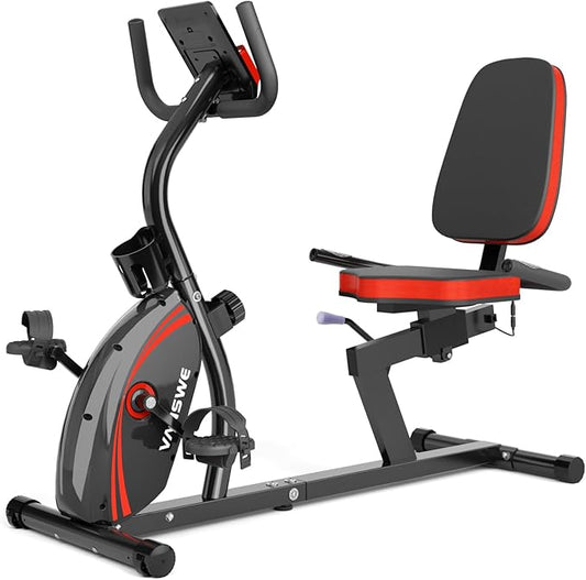 VANSWE Recumbent Exercise Bike for Adults Seniors - Recumbent Bikes for Home with Magnetic Resistance, Bluetooth and App Connectivity, Pulse Sensor
