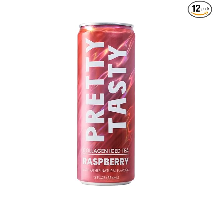 Pretty Tasty Radiance Collagen Tea - Beauty and Wellness - 10g Collagen Peptides Mix - 12 Pack (12 Count, Raspberry Radiance)