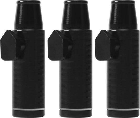 3 Pack Mini Pepper Shaker,Premium Metal Spice Dispenser and Sweetener Portable Travel Storage (Anodized Aluminum)