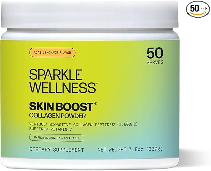 Skin Boost (Acai Lemonade) [50-Serves] | Collagen Powder Supplement with VERISOL Bioactive Hydrolyzed Collagen Peptides & Vitamin C to Improve Skin, Hair & Nail Health