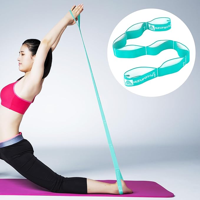 Premium Durable Stretch Straps with Loops, Stretching Strap for Physical Therapy, Multi-Loop Yoga Strap Fitness Exercise Strap for Yoga, Pilates, Dance, Flexibility&Exercise