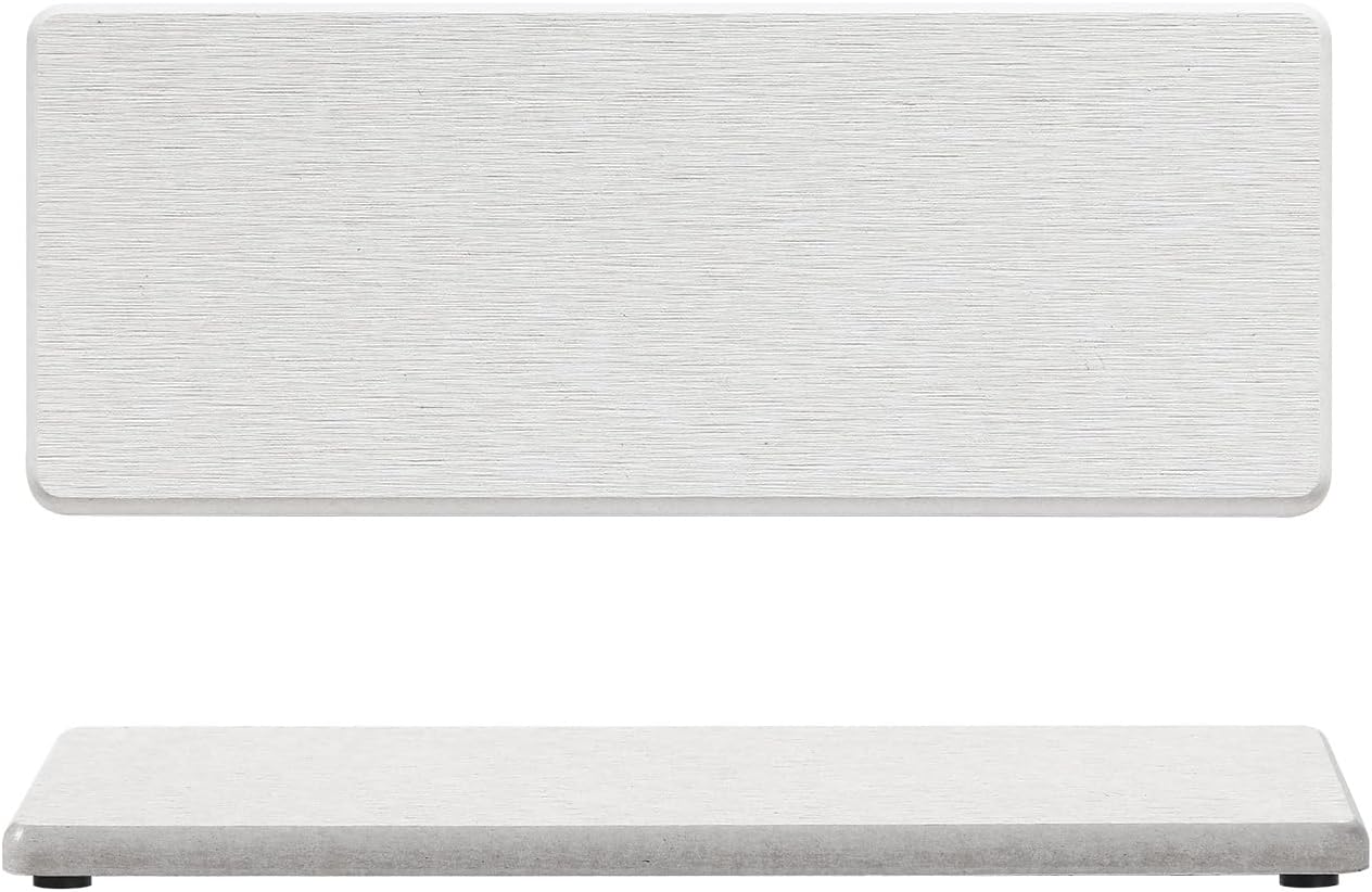 2PCS Bathroom Sink Vanity Trays, Water Absorbing Diatomite Stone Quick Drying Mat for Kitchen Counter,Faucet Splash Guard Dish Rack Soap Dispenser Sponge Holder Caddy Organizer,Beige, 9"x3.5"