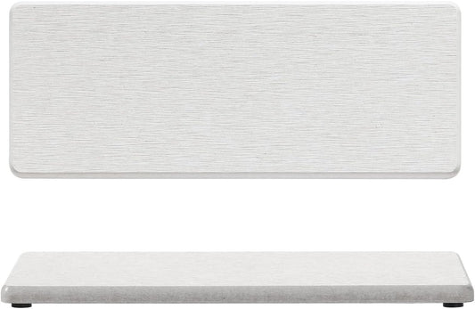 2PCS Bathroom Sink Vanity Trays, Water Absorbing Diatomite Stone Quick Drying Mat for Kitchen Counter,Faucet Splash Guard Dish Rack Soap Dispenser Sponge Holder Caddy Organizer,Beige, 9"x3.5"