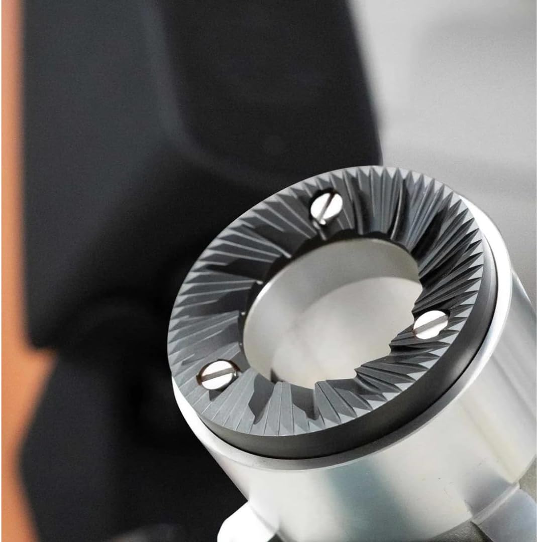 AllGround Sense Burr Coffee Grinder, Home Coffee Grinder - 64mm Flat Dark T M340 Steel Burr, Grind by Weight (Deep Black), Standard