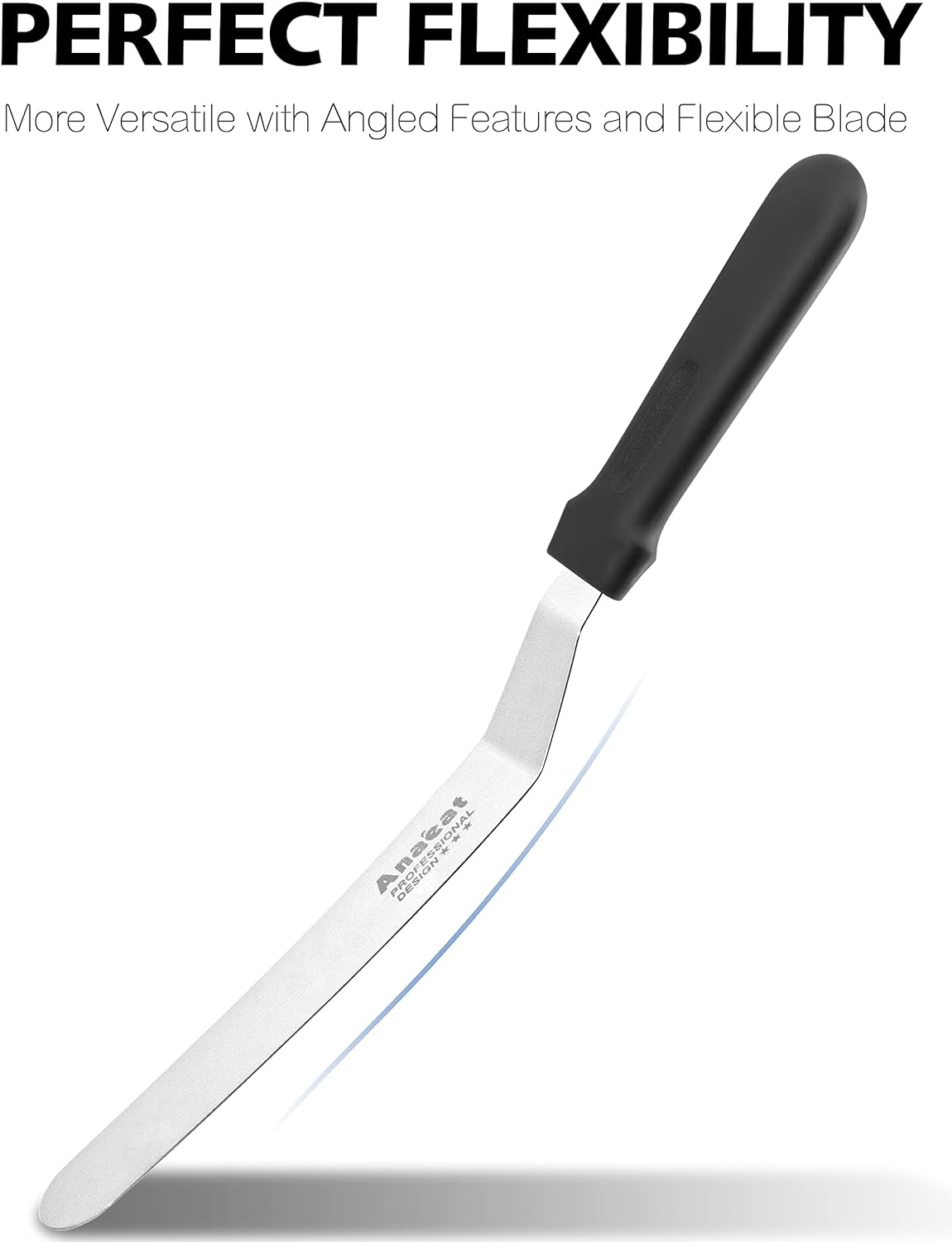 Anaeat Icing Spatula, Professional Cake Angled Offset Spatula with 10" Stainless Steel Blade - Thickened Frosting Knife with Durable Plastic Handle for Cake Decorating, Pastry & Baking