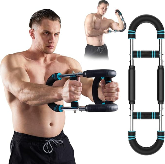 HOTWAVE Twister Arm Exerciser,Adjustable Spring Workout Bar, Forearm Triceps Chest Enhanced Exercise Strengthener,Portable Home Fitness Equipment