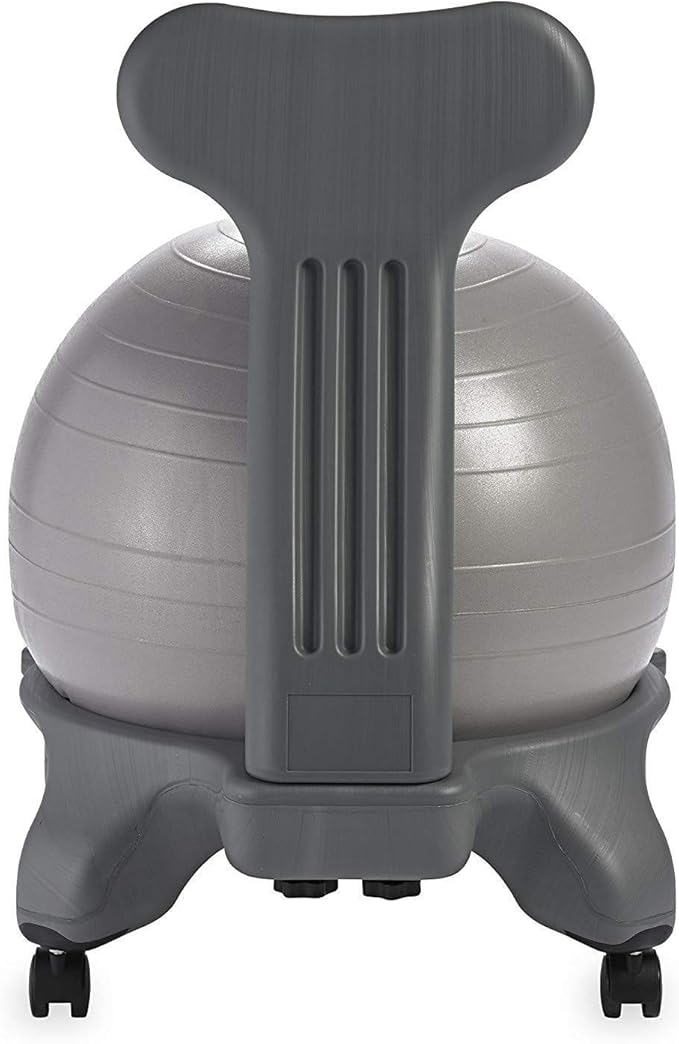 Gaiam Classic Balance Ball Chair – Ergonomic Stability Chair for Desk & Office | Yoga Ball Seat with Base, Air Pump, & Exercise Guide | Improves Posture & Core Strength (300 lb Capacity)