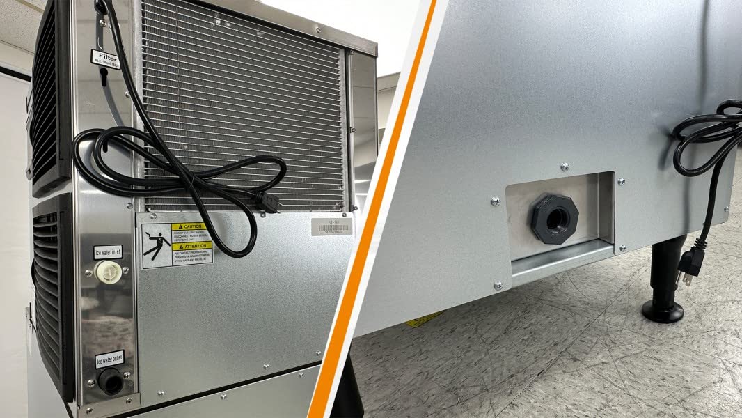 Commercial Ice Maker Machine, 350 lbs Daily Production, Air Cooled, Stainless Steel, 275 lbs Storage HD-130B