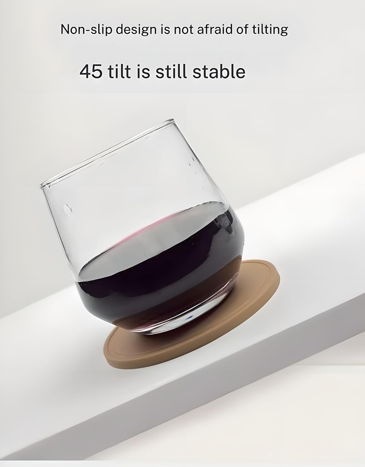 5-Piece Silicone Coasters Set with Holder - 3.9“ Non-Slip & Anti-Overflow Design for Hot/Cold Drinks | Thickened Kitchen & Living Room Decor, Housewarming Gifts for Men (Coffee, Beer, All Cup Types)