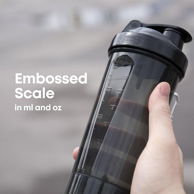 Smartshake Protein Shaker Bottle for Protein Mixes - 4 Pack - 13.5 oz | Shaker Cups for Protein Shakes | Blender Bottle Shaker | Protein Shaker Bottle Pack | BPA Free Shaker (SLIM - Multicolor)