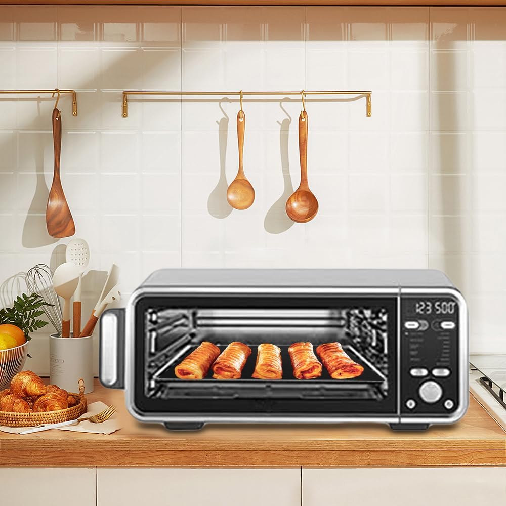 for Ninja Reusable Air Fryer Liners 12x12inch, Oven Liners for Bottom of Toaster Oven, 3x Oven Liner + 3x Mesh Sheets, Heavy Duty Microwave/Grill Baking Mat Pre-Cut Square for SP101/SP201/SP301/SP351
