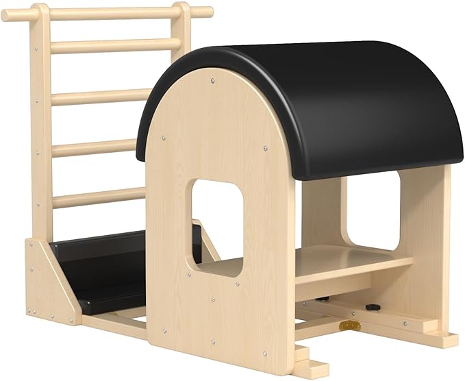 Pilates Ladder Barrel, Wooden Spine Corrector Pilates Machine for Home Workout, Pilates Arc for Balance, Core Strengthening and Stretching-9T2pw9