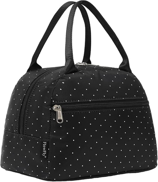 FlowFly Insulated Lunch Cooler Bag - Tote Bag Organizer for Women/Men, Dot