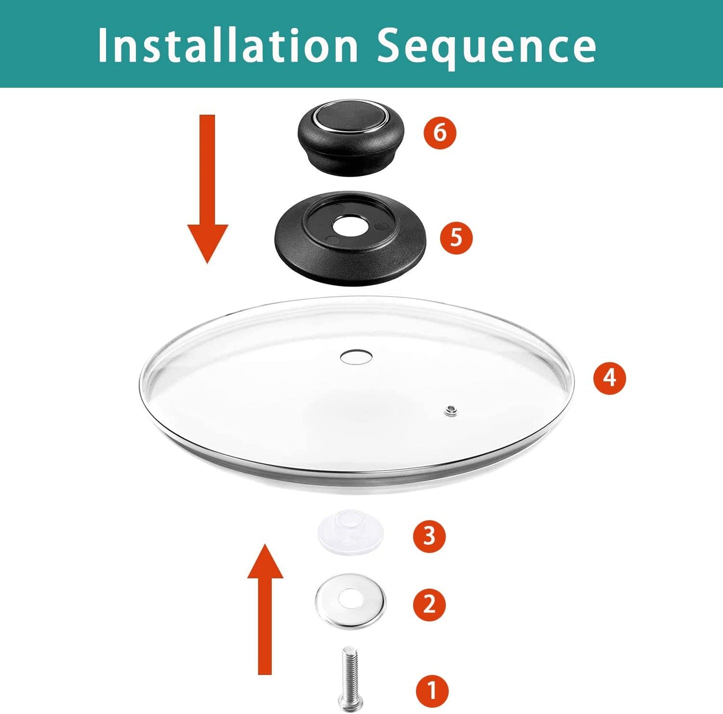 13 Inch Pan Lid Tempered Glass Pot Lid Replacement Pan Cover for Cast Iron Skillets, Frying Pans, Pots and Wok, Clear