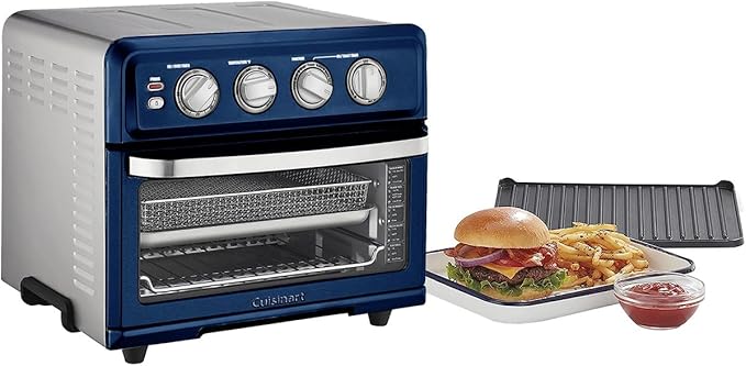 Cuisinart Air Fryer + Convection Toaster Oven, 8-1 Oven with Bake, Grill, Broil & Warm Options, Stainless Steel, TOA-70 (Navy Blue)