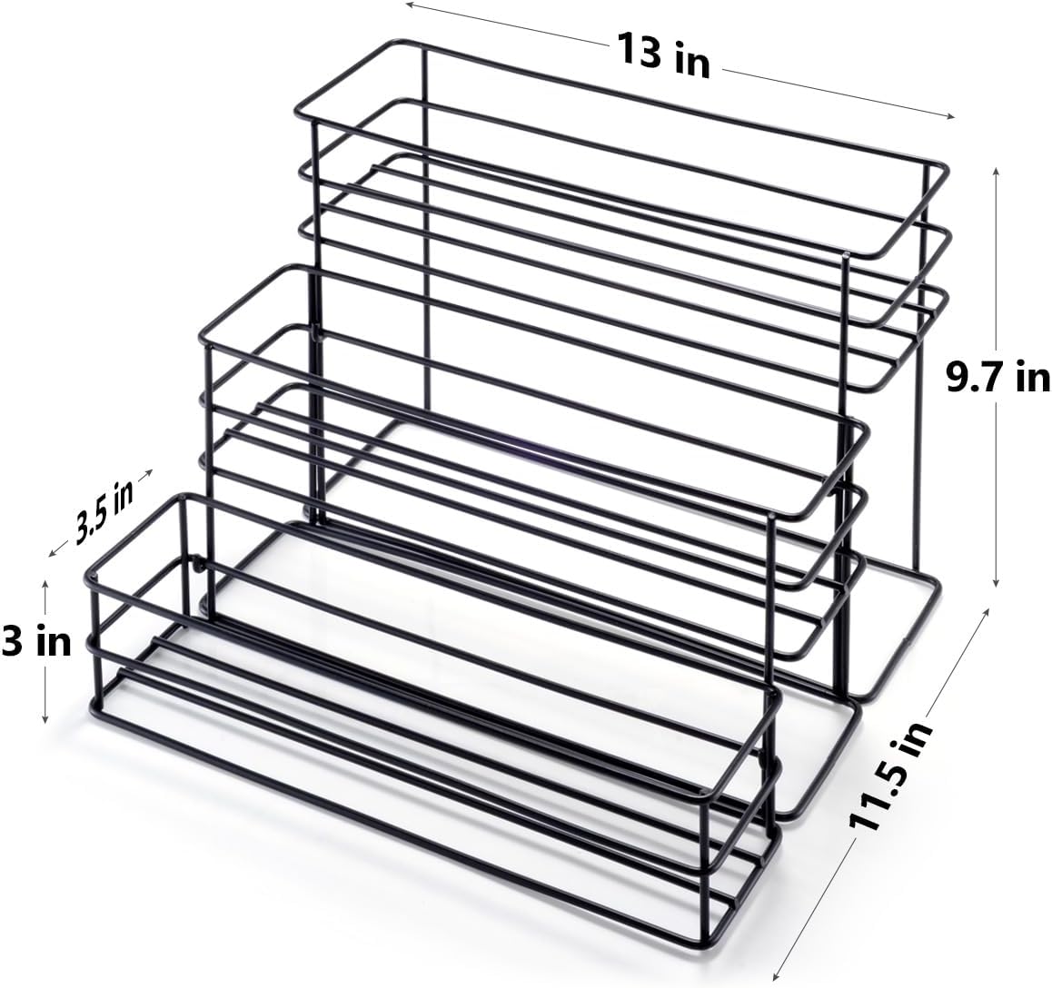 12 Bottle Capacity Coffee Syrup Organizer 3 Tier Coffee Syrup Stand Shelf for Coffee Bar Kitchen Small Wine Rack for Bar Family Storage for Syrup Wine Dressing
