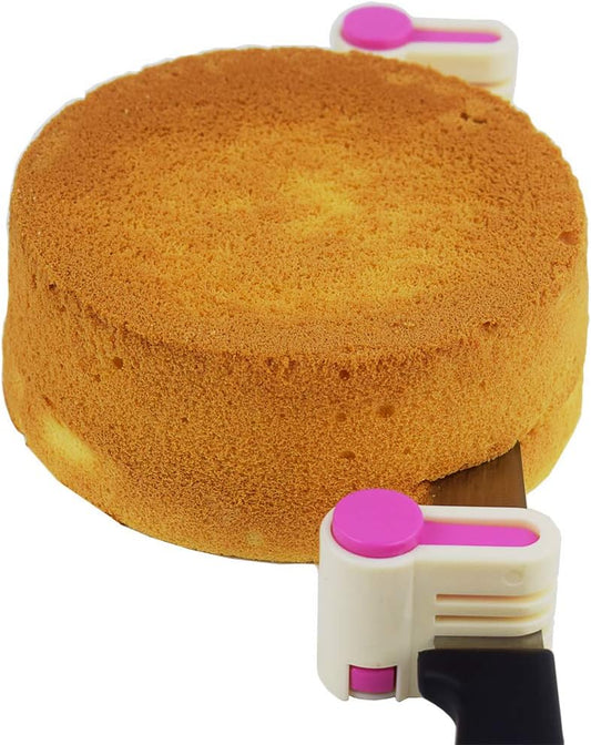 2PCS DIY Cake Slicer, Stratification Auxiliary, Bread Slice, Toast Cut, 5 Layers Leveler Slicer, Kitchen Fixator Tool (2, Rose Red)