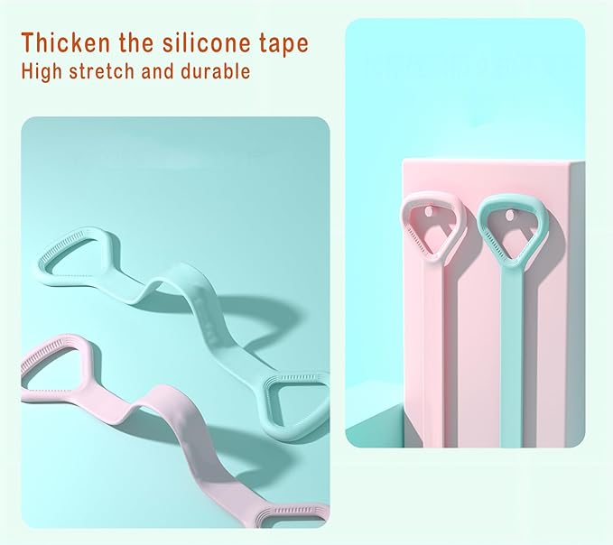 Figure 8 Resistance Band, Arm Back Shoulder Exercise Elastic Rope Stretch Fitness Band, Foot, Leg, Hand Stretcher, Arm Exerciser for Yoga Pilates Stretching Physical Therapy, Home Gym Workout