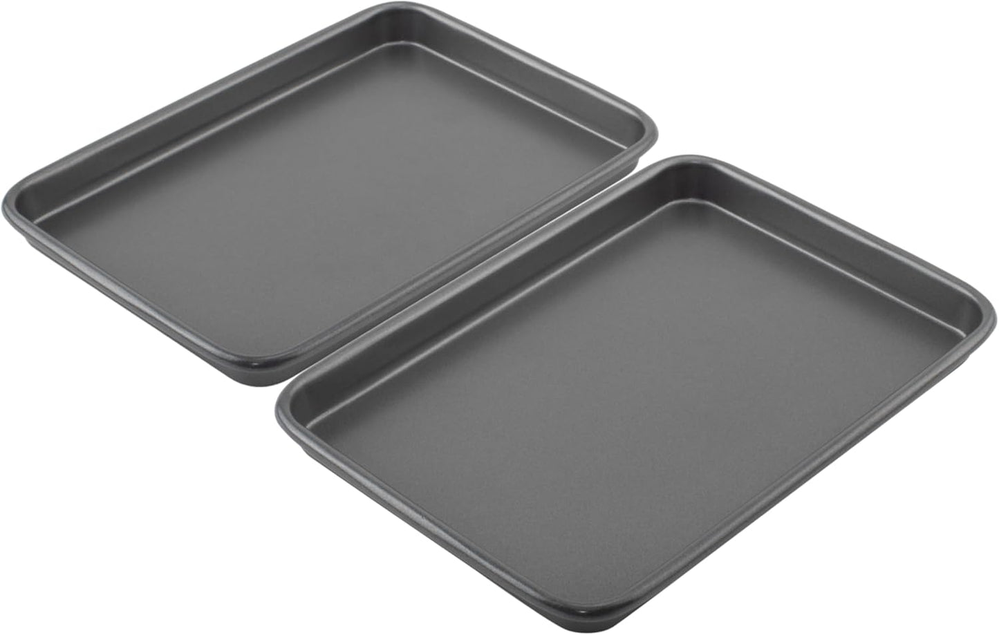 GoodCook Everyday Set of 2 Nonstick Steel 9" x 6.2" Toaster Oven Mini Baking Sheets, Gray