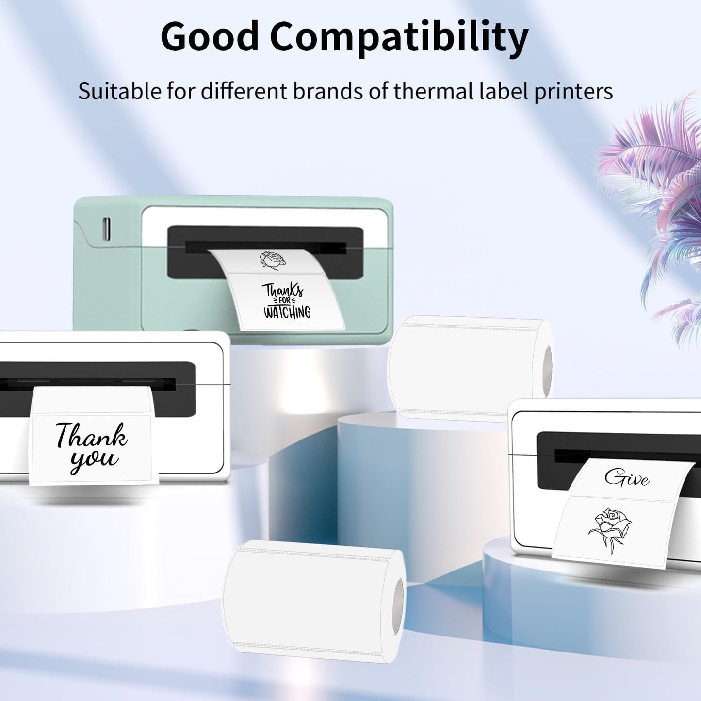 3x2 Inch Transparent Thermal Labels Stickers, Self-Adhesive Clear Waterproof Stickers for Logo Design, Direct Thermal Labels- 200 Sheets