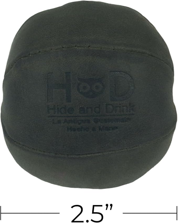 Hide & Drink, Stress Ball, Relieve Fidgeting and Anxiety, Exercise Hand, Squishy Tension Accessory, Great for The Office, Classic Style, Full Grain Leather, Handmade, Dark Jade