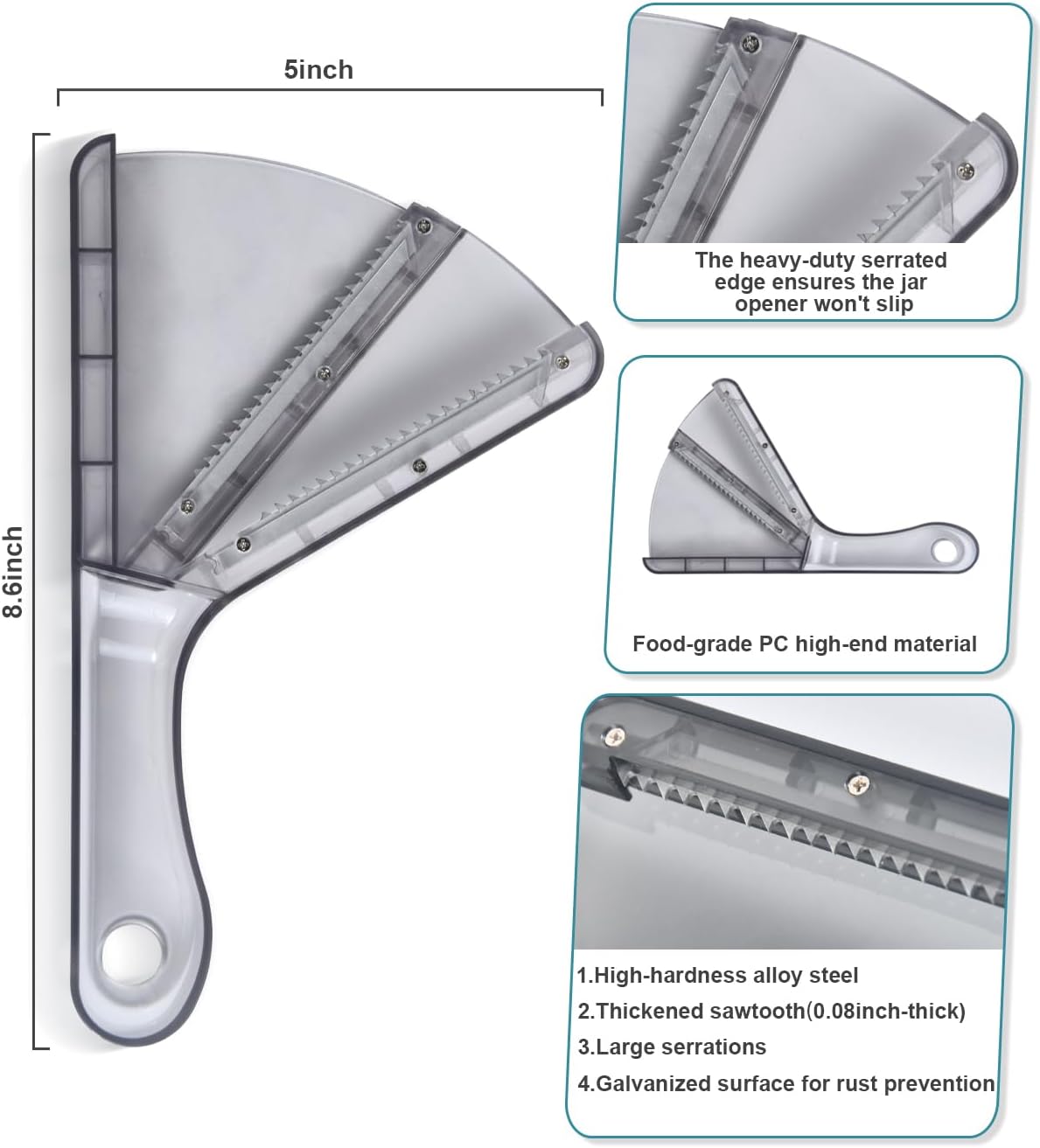 Jar Opener for Weak Hands, Multifunction Jar Opener Gripper, Bottle Openers for Seniors, Kitchen Gadgets, Non-Slip Jar Openers for Seniors, Arthritis, Lid Opener, Christmas Gifts for Elderly/Women/Men