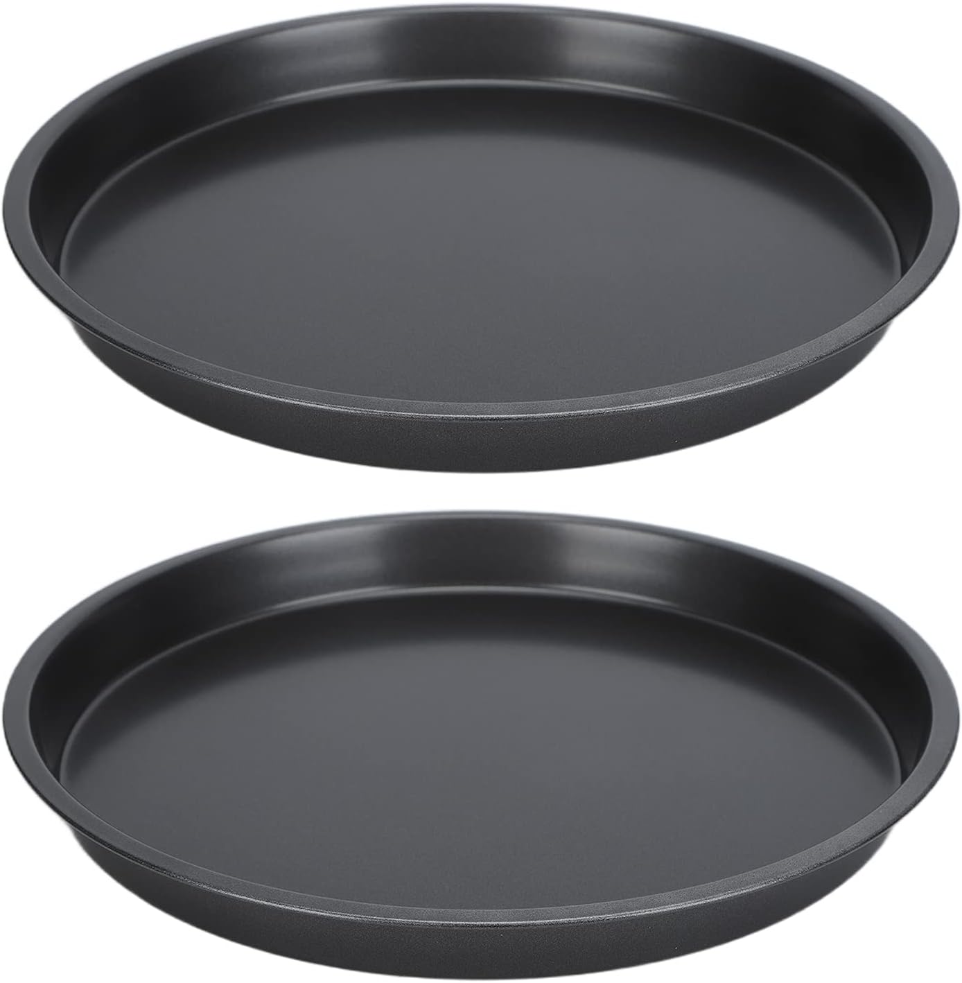 2Pcs Pizza Pan, 6in/9in/10in/12in Deep Dish Round Pizza Pan for Oven, Non Stick Thickened Carbon Steel Baking Pan for Home Kitchen, Dishwasher Safe(12in)