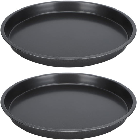 2Pcs Pizza Pan, 6in/9in/10in/12in Deep Dish Round Pizza Pan for Oven, Non Stick Thickened Carbon Steel Baking Pan for Home Kitchen, Dishwasher Safe(10in)