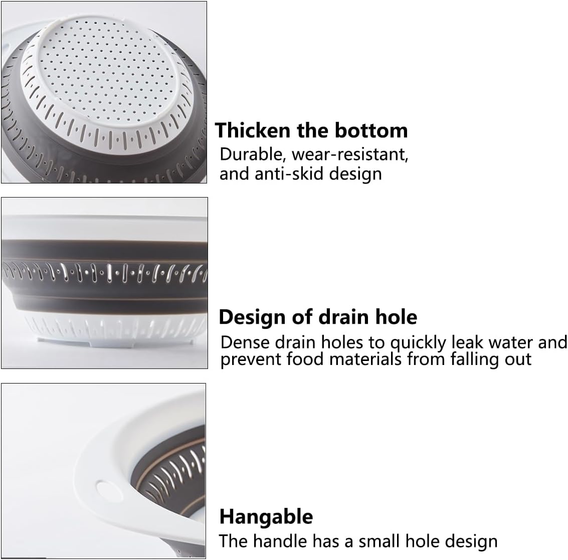 Collapsible Colander and Strainer,Silicone Strainer Colanders & Food Strainers,for Vegetable and Fruit, Kitchen Essentials (2, Pink, 1.3L+2.5L)