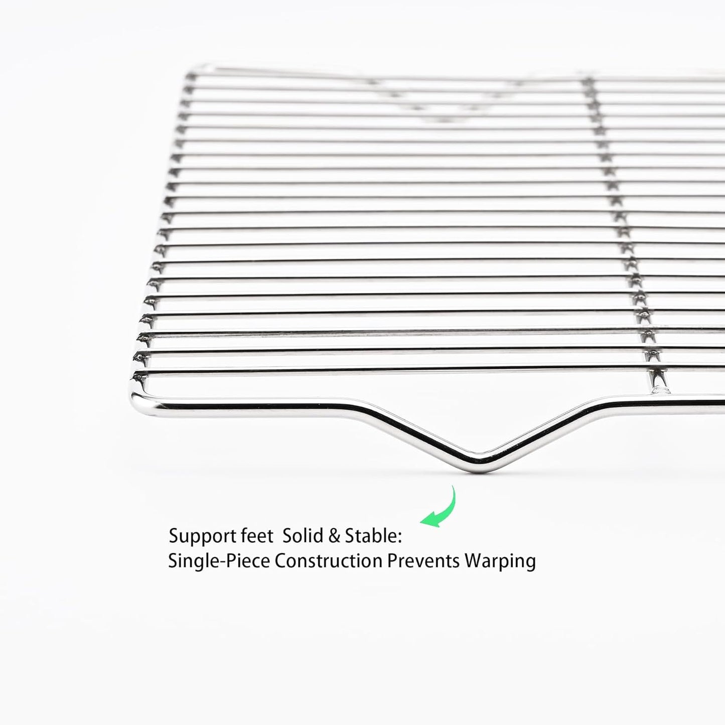 2-Pack Cooling Racks for Baking, 10x15 Inch Heavy Duty Stainless Steel Wire Baking Rack for oven cooking, Oven Safe Cookie Cooling Rack Set, Fits Half Sheet Pan, Dishwasher Safe & Non-Toxic