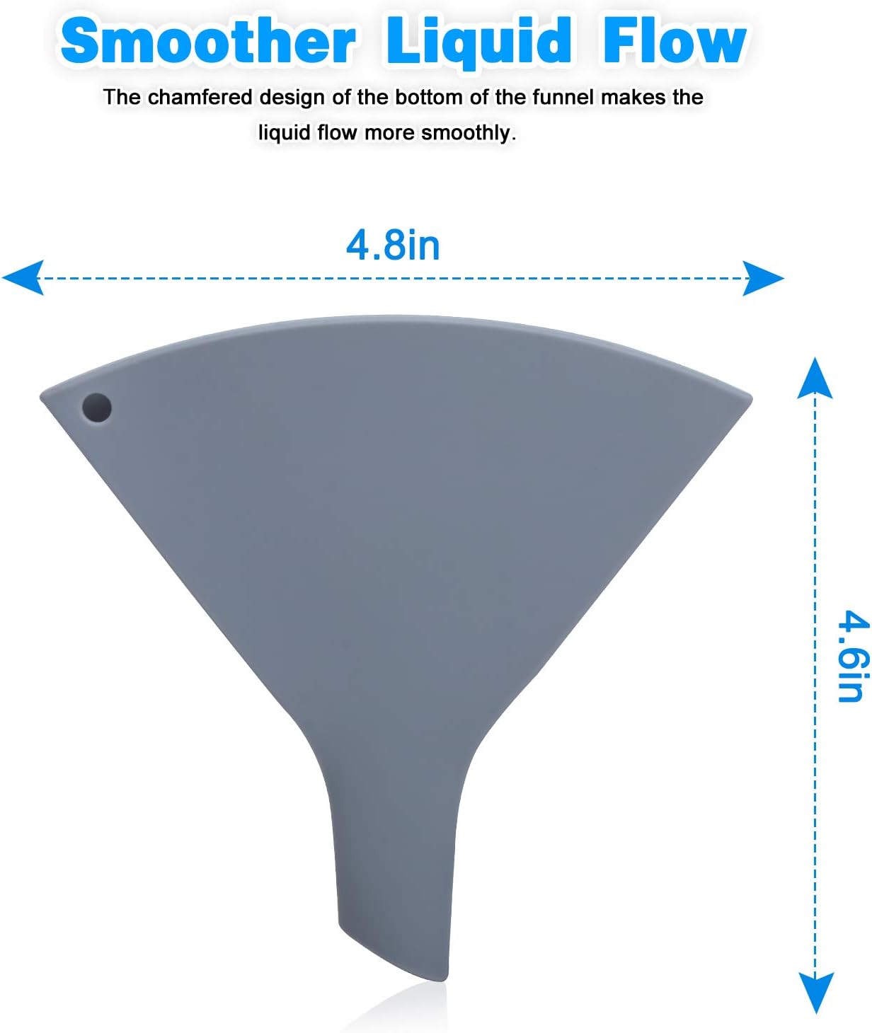 Collapsible Silicone Funnel for Filling Bottles - Fan-Shaped, Foldable, Food Grade, Gray