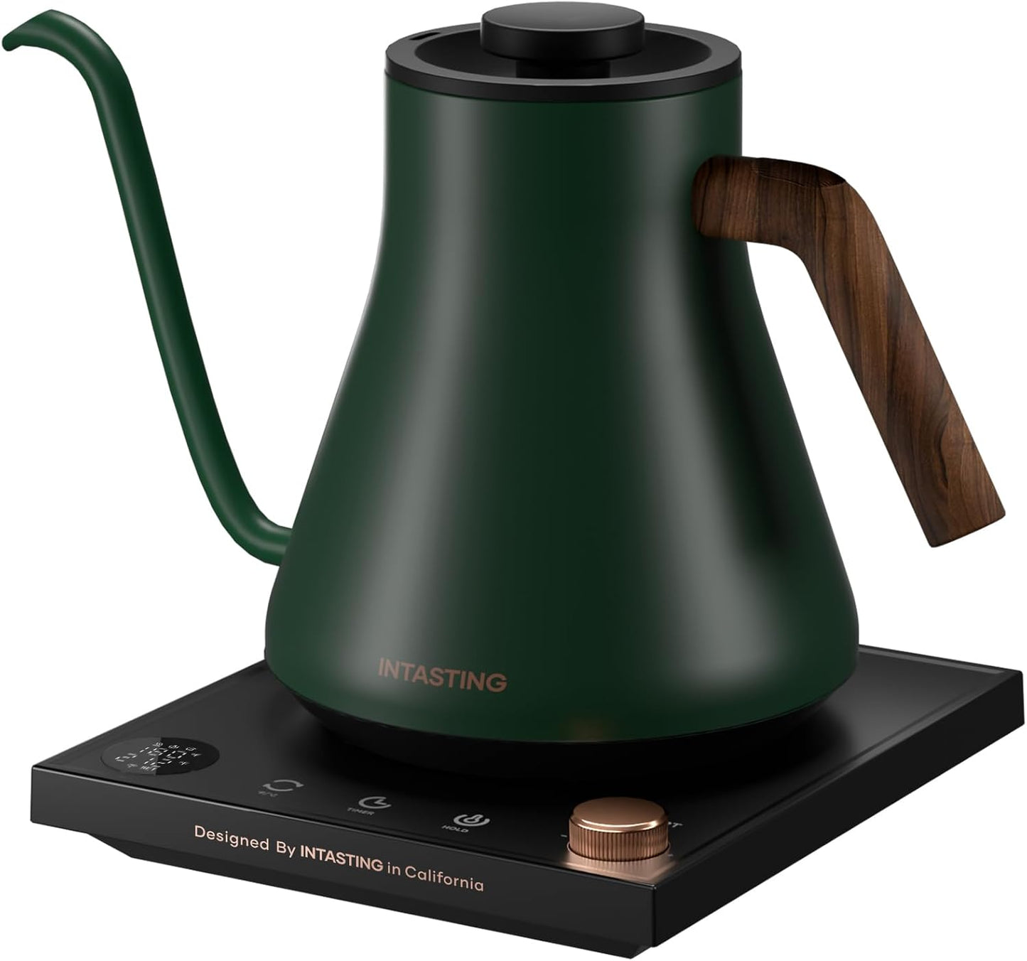 Electric Kettles, Gooseneck Electric Kettle, ±1℉ Temperature Control, Stainless Steel Inner, Quick Heating, for Pour Over Coffee, Brew Tea, Boil Hot Water, 0.9L Hunter Green