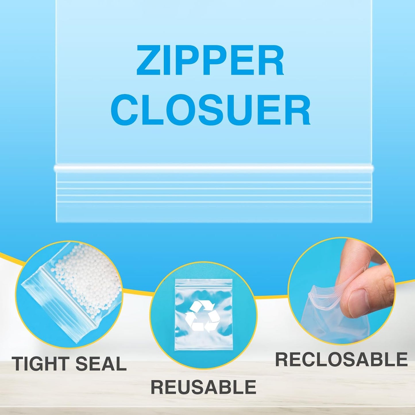 360Pcs 1.5 x 1.5 Inch Small Plastic Bags, Mini Zip Lock Baggie for Pills, Rings, Jewelry, Storage, Resealable Seal