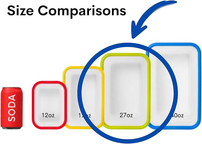 Collapsible Silicone Food Storage Containers, BPA Free, Microwave, Freezer and Dishwasher Safe, Lunch, Meal Prep, Travel, Space-Saving