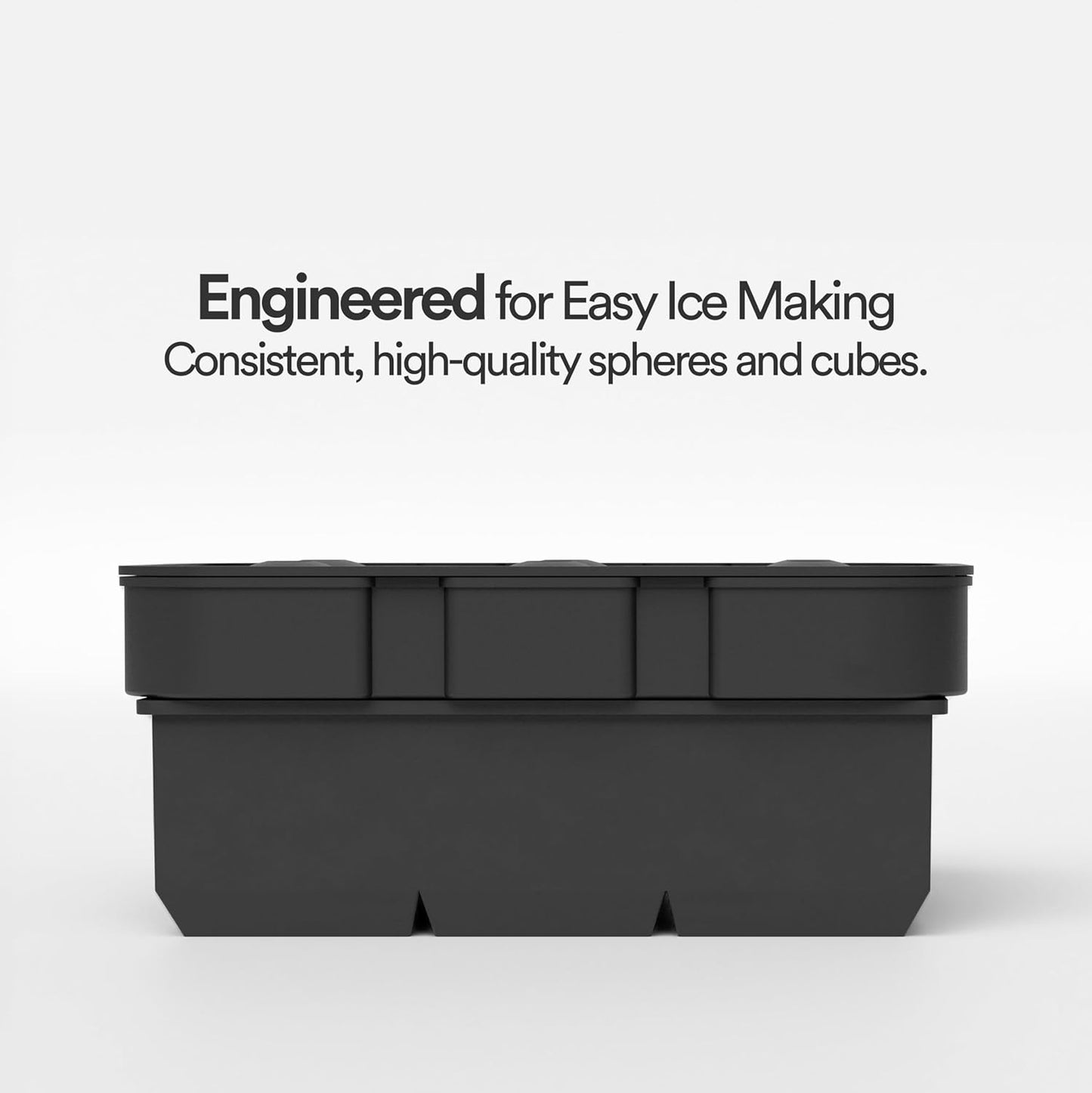 glacio Silicone Ice Cube Trays – Large Silicone Molds for 2-Inch Ice Cubes and Spheres Whiskey Ice Cube Trays with Lids for Cocktails & Bourbon – Set of 2