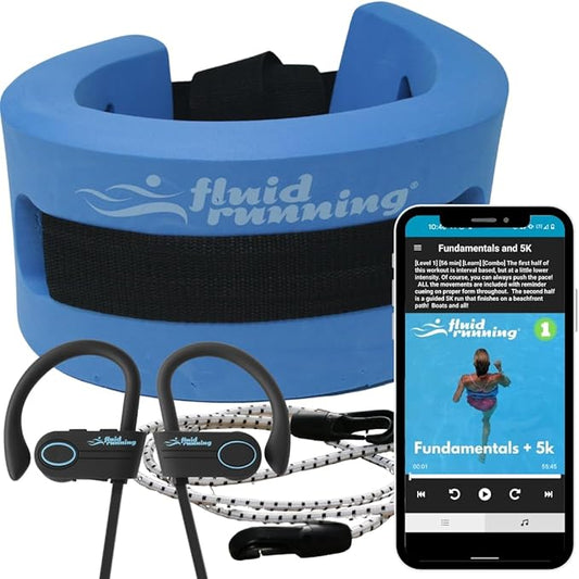System | Deep Water - 4 Audio Workouts Free with Your Flotation Belt & Waterproof Earbuds. App-Based, Coached Full Body Workout. for Injury Recovery, Weight Loss & General Fitness.