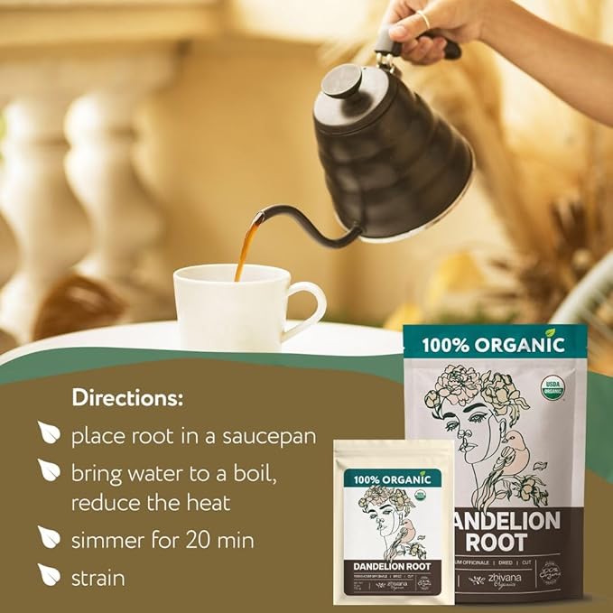 Super Value Pack 10 LB - Organic Dandelion Root Tea - Liver, Digestion, Gut Health - Herbal Coffee Alternative