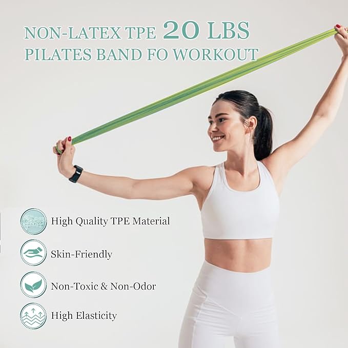 Pilates Ring Set 9 PCS, Magic Circle Yoga Ring, Pilates Ball, 2.2lb *2 Dumbbells, Resistance Bands, Tape Measure, Pilates Weight Kit Equipment Accessories for Home Workouts Fitness Yoga