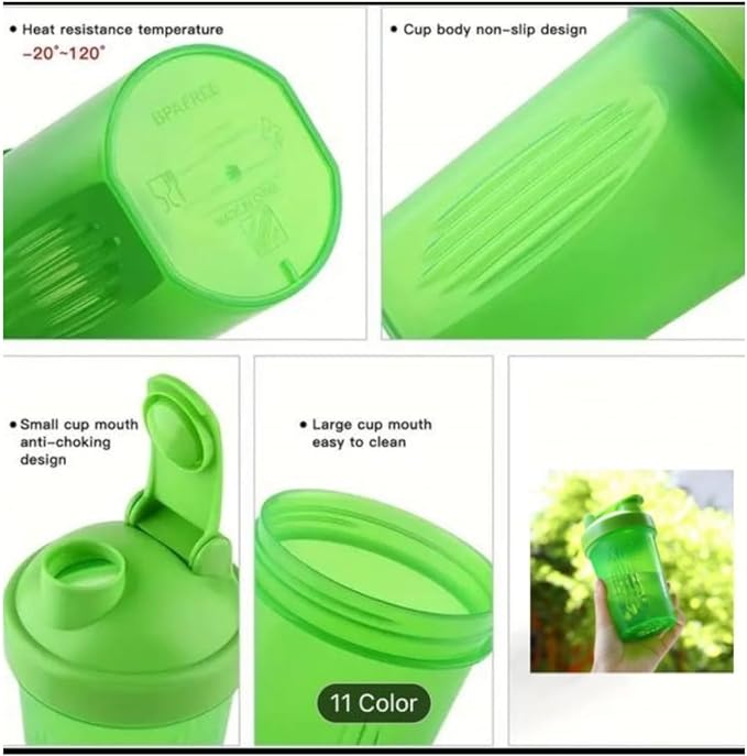 CHNLML Protein Shaker Bottle 400ML/16Oz w. Shaker Ball for Protein Shake, Shaker Bottle with Mixing Ball, Leak-Proof, BPA-Free, for Gym, Workout, Juice Mixer (Purple/Purple, 16Oz-400ML-1Bottle)