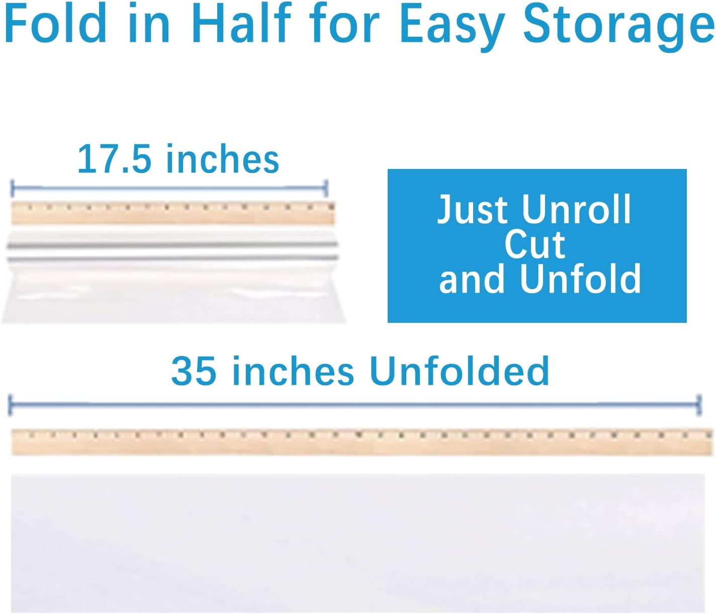 JOYIT 110 ft Cellophane Wrap Roll (35 in x 110 ft) - 3 Mil Thickness, Clear Bags, Wrapping Paper for Flower Gift Baskets (35" fold into 17.5")