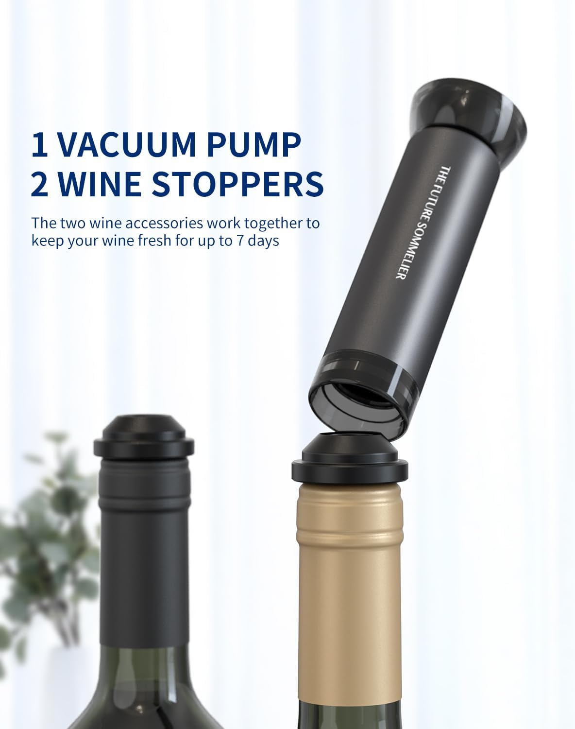 CIRCLE JOY Rechargeable Electric Wine Opener Set 7-in-1 Aluminum Alloy Wine Gift Set with Electric Corkscrew, Foil Cutter, Wine Pourer, Charging Base, Vacuum Pump and 2 Wine Stoppers