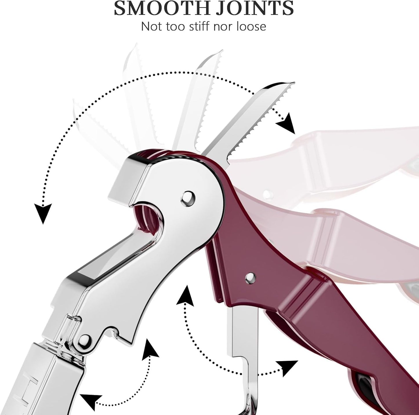 HYZ 2-Pack Wine Opener Waiter Corkscrew, Professional Wine Key for Servers, Bartender with Foil Cutter, Manual Wine Bottle Opener Double Hinged (Burgundy)