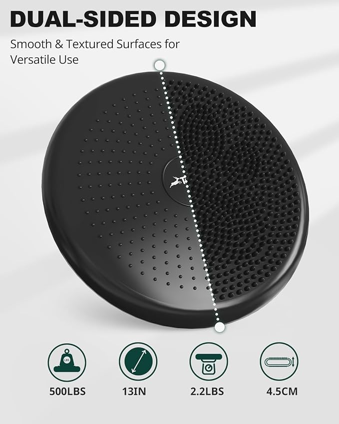 Trideer Wobble Cushion with Inflation Pump - Wiggle Seat for Sensory Kids(Multiple Colors), Balance Disc (Extra Thick)