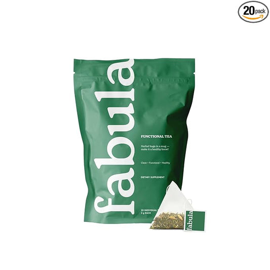 Fabula Menopause Herbal Tea – Organic Herbal Blend for Menopause Support, with Peppermint, Lemon Balm & Black Cohosh – Caffeine-Free, Stress Relief, 20 Biodegradable Sachets