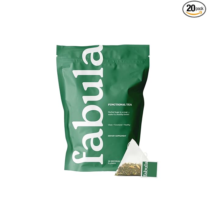 Fabula Herbal Tea: Digestive - 20 Sachets - Dandelion, Chicory, Burdock, Saigon Cinnamon, Eleuthero, Maca Powder