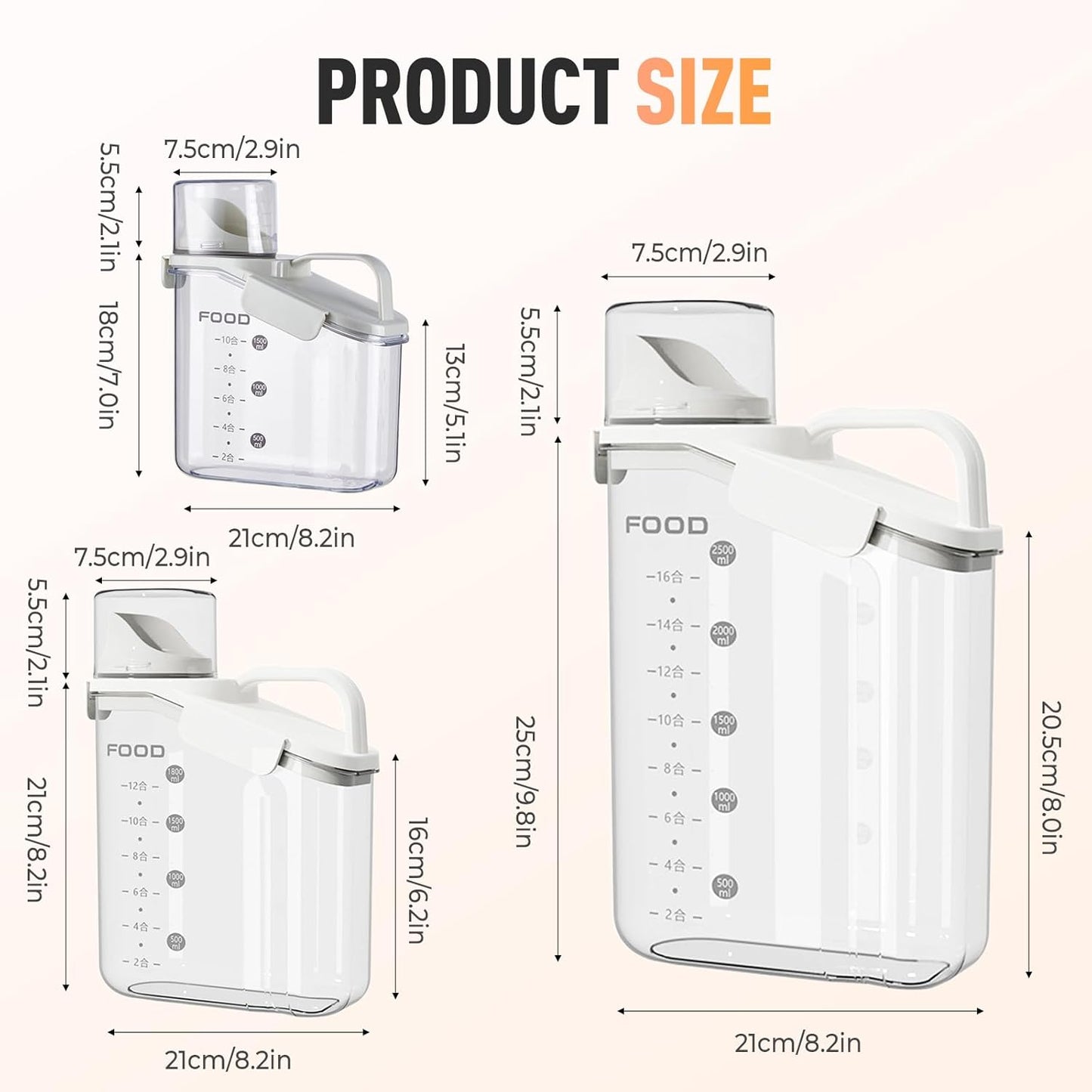 Clear Airtight Food Storage Containers, Transparent Cereal Dry Food Storage with Pouring Spout, for Flour, Sugar and Cereal (68oz Green)