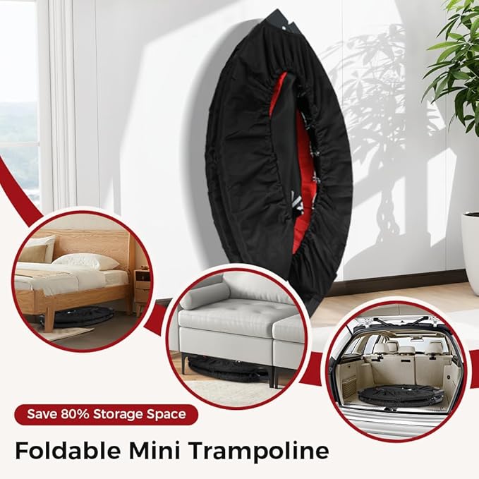 Rebounder Trampoline for Adult,460 LBS Mini Trampoline for Adults with Bar,Exercise Trampoline Indoor/Outdoor Use,40 inch Fitness Rebounder