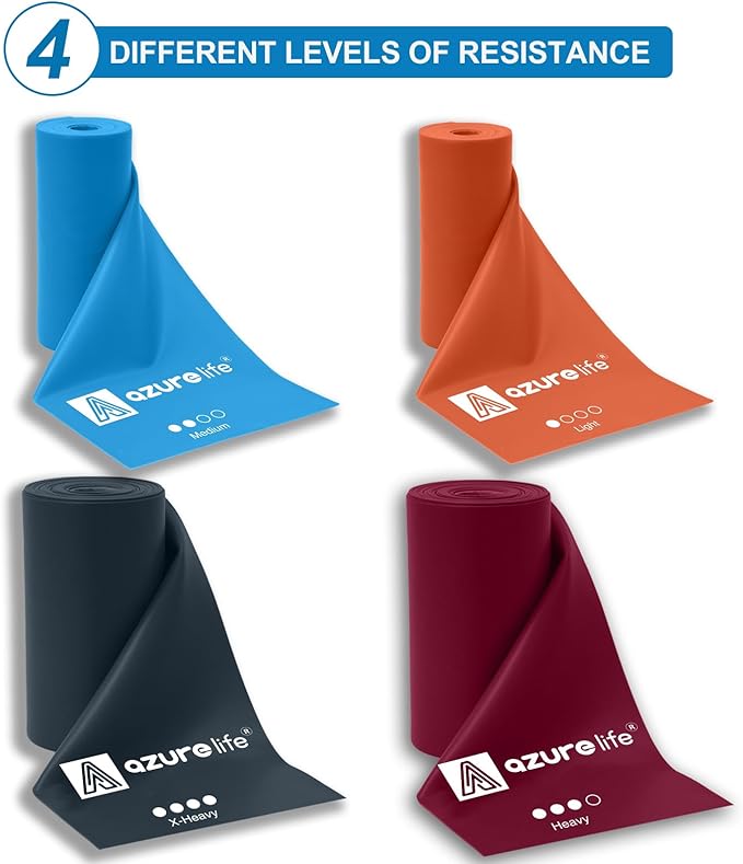 Professional 8 Yards Bulk Resistance Bands Rolls or 5,6,7 ft. Long Non-Latex Elastic Exercise Bands, Stretch Bands for PT, Yoga, Pilates, Rehab, at-Home or The Gym Workouts