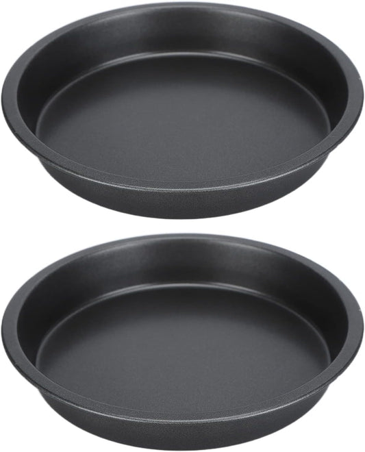 2Pcs Pizza Pan, 6in/9in/10in/12in Deep Dish Round Pizza Pan for Oven, Non Stick Thickened Carbon Steel Baking Pan for Home Kitchen, Dishwasher Safe(6in)